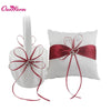 Wedding Ring Pillow Flower Basket with Satin Ribbon Bow