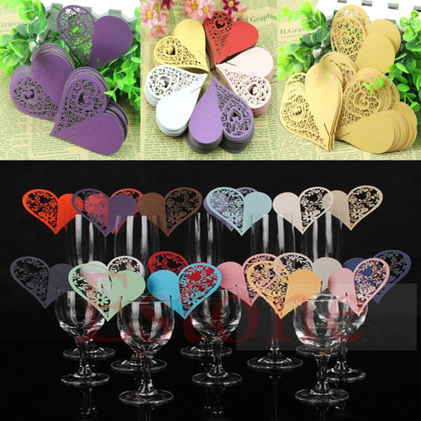 New Wine Cup Glass Heart-Shaped Wedding Party Card